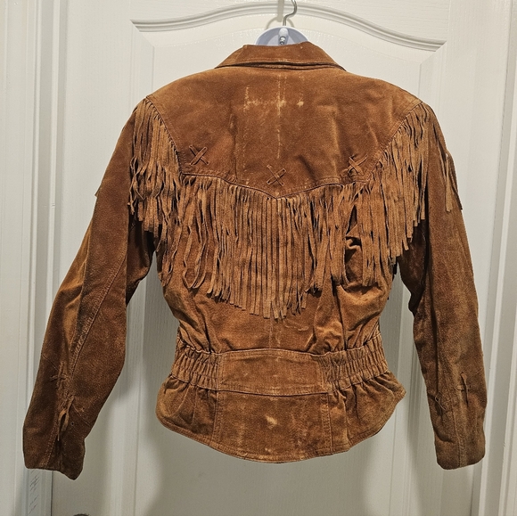 Vintage Wilsons Brown Suede Fringe Jacket Westerncore Cowboy Small - Picture 5 of 9